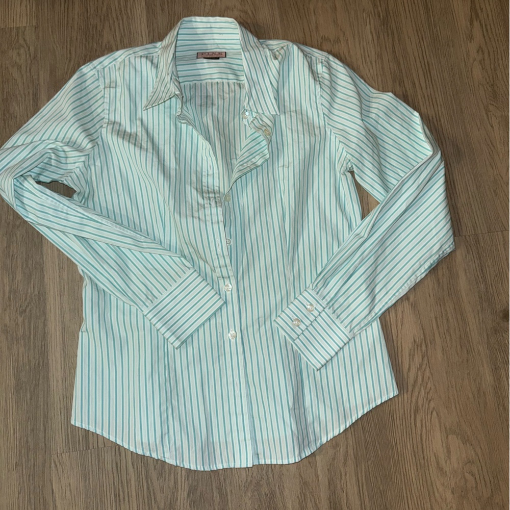 Thomas‎ Pink Turquoise and White Striped Shirt